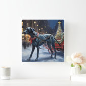 Große dane Weihnachtsfeiertage Quadratische Wanduhr (Zuhause)