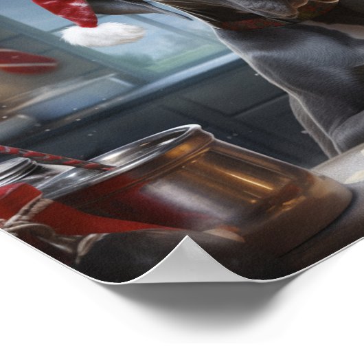 Große, dane Weihnachtskost Feiertag Poster (Ecke)