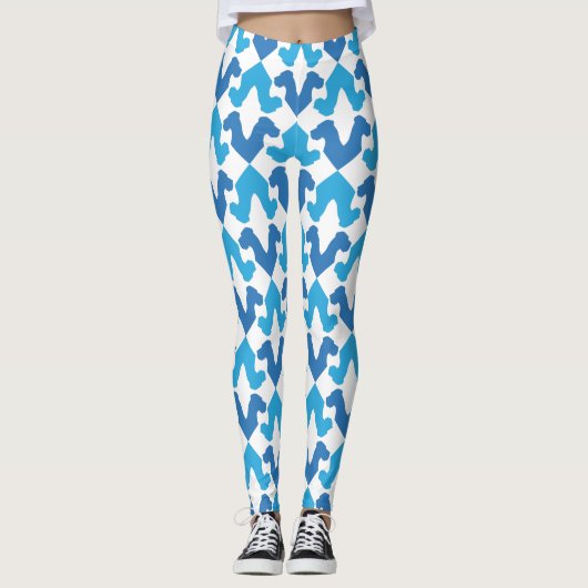 Große Dänen blau Leggings (Vorderseite)