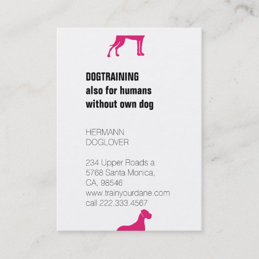 Große Dänen gespalten Visitenkarte (Vorderseite)