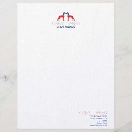 Große Dänen - Große Freunde Briefkopf (Vorderseite)