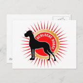 Große Dänen in Schwarz, Rot, Gold Postkarte (Vorne/Hinten)