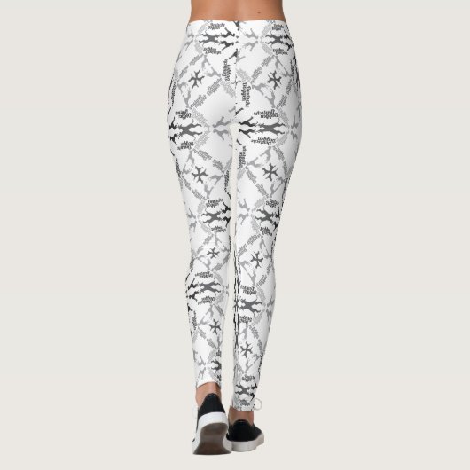 Große Dänen Schwarz und Weiß Leggings (Rückseite)