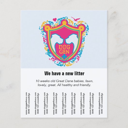 Große Dänen verkaufen Flyer (Vorne)