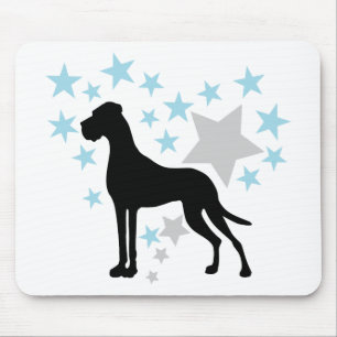 Große Danische Dogge und ein Sternenherz Mousepad