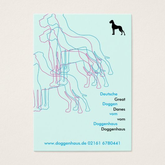 Große Danische Moderne Rosa Blaue Silhouetten (Vorderseite)