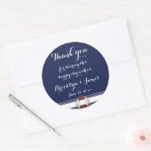 Große Dankbarkeit Blue Nautical Wedding Stickers (Umschlag)