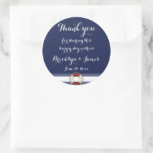 Große Dankbarkeit Blue Nautical Wedding Stickers (Tasche)