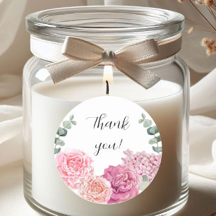 Große Dankeschön an Aquarellflorchen Runder Aufkleber