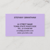 Große Danksagung für die lila Visitenkarte (Rückseite)