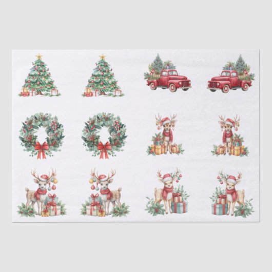 Große dekorative Weihnachtsbilder Dekoupage Seidenpapier (Vorderseite)
