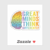 Große Denker denken anders als Neurodivergent Aufkleber (Blatt)