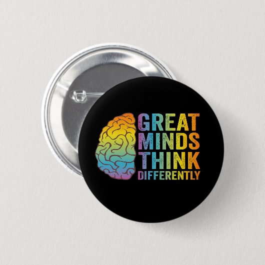 Große Denker denken anders als Neurodivergent Button (Vorne & Hinten)