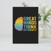 Große Denker denken anders als Neurodivergent Dankeskarte (Stehend Vorderseite)