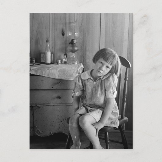 Große Depression Mädchen der 1930er Jahre Postkarte (Vorderseite)