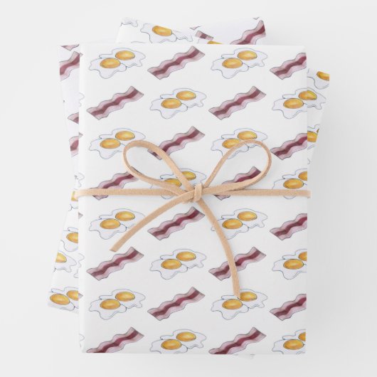 Größe der Bacon Strips Frittierte Eier Frühstücksb Geschenkpapier Set (Beispiel)