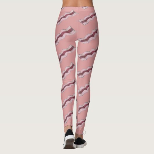 Größe der Bacon Strips Frühstück Leggings Fleisch  (Rückseite)