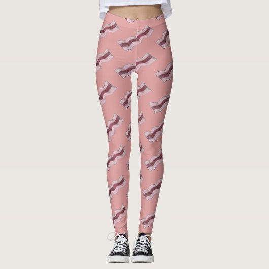 Größe der Bacon Strips Frühstück Leggings Fleisch (Vorderseite)