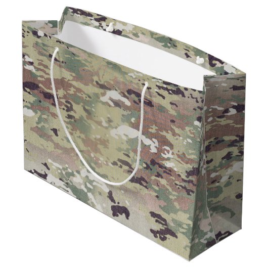 große des Geschenk-12.5lx4wx9h Camouflage-Uniform Geschenktüte (Rückseite Schrägansicht)