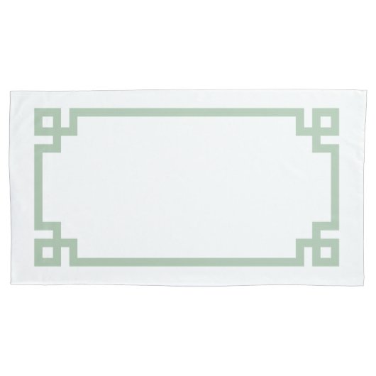 Größe des grünen griechischen Schlüssels Kissenbezug (Vorderseite-Links)