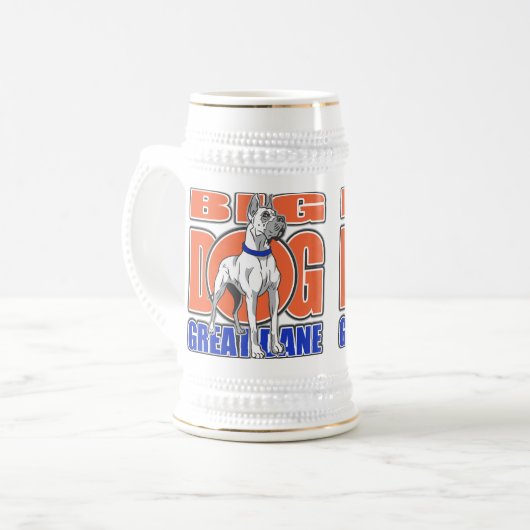 Große Deutsche Dogge Bierglas (Vorderseite Links)