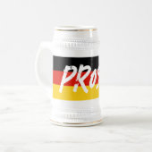 Große deutsche Flagge Retro Bierstein Tasse. Prost Bierglas (Vorderseite Links)