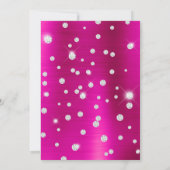 Große Diamond Confetti Hot Pink Ombre Folie Save The Date (Rückseite)