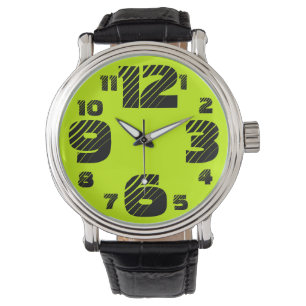 Große die Zahl-Uhr der Chartreuse/schwarzen Männ Armbanduhr