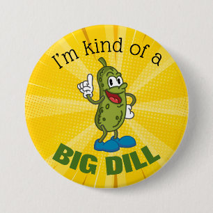 Große Dillgurken-Wortspiel-Taste Button