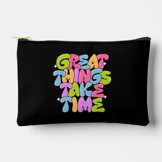 Große Dinge brauchen Zeit T - Shirt Zubehörtasche (Vorderseite)