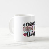 Große Dinge brauchen Zeiten Kaffeetasse (Vorderseite Links)