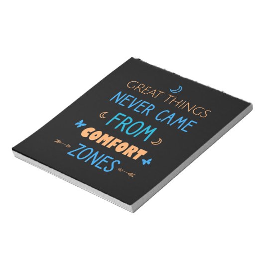 Große Dinge kamen nie aus Komfortzonen Notizblock (Rotiert)