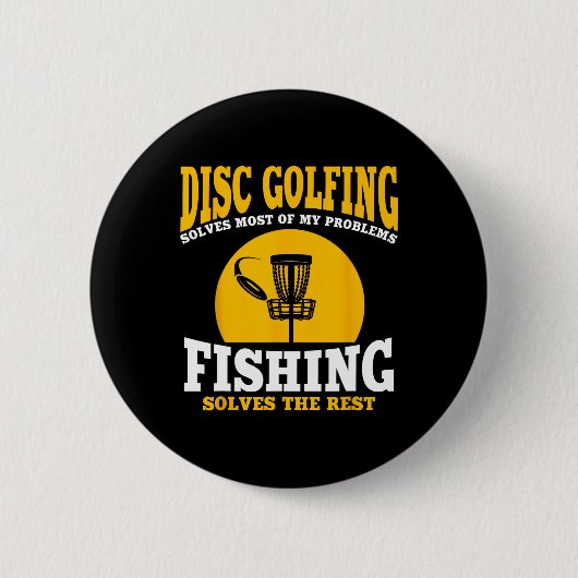 Große Disk Golf- und Fishing-Geschenke Button (Vorderseite)