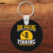 Große Disk Golf- und Fishing-Geschenke Schlüsselanhänger (Vorderseite)