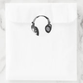 Große DJ-Kopfhörer Runder Aufkleber (Tasche)