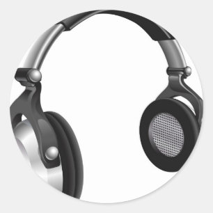 Große DJ-Kopfhörer Runder Aufkleber