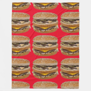 große doppelte Cheeseburger rote Decke