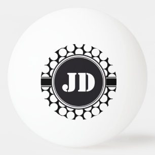 GROSSE DOTS Gitter schwarz + Ihr Backgr. & Text Tischtennisball