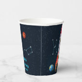 Große Drei mit Fotos | Space Rocket 3. Birthda Pappbecher (Rechts)