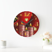 Große Drei Weihnachtskerzenuhr Große Wanduhr (Zuhause)