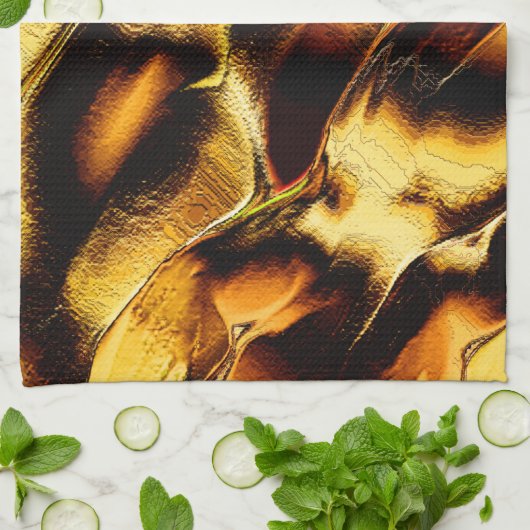 Große Dünen in gebranntem goldfarbenem oder gelbor Geschirrtuch (Gefaltet)