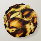 Große Dünen in gebranntem goldfarbenem oder gelbor Rundes Kissen (Rückseite)