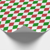 Große dunkelrote, grüne und weiße Harlequin Geschenkpapier (Ecke)