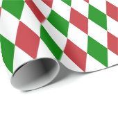 Große dunkelrote, grüne und weiße Harlequin Geschenkpapier (Rolleneckpunkt)
