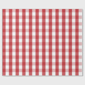 Große dunkelrote und weiße Gingham Wrapping Paper Geschenkpapier (Flach)
