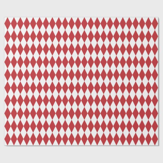 Große dunkelrote und weiße Harlequin-Umschlagpapie Geschenkpapier (Flach)