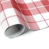 Große dunkelrote und weiße Karierte Muster Geschenkpapier (Rolleneckpunkt)
