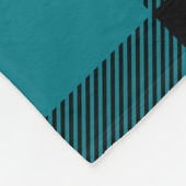 Große dunkeltürkisfarbene und schwarze Buffalo Kar Fleecedecke (Ecke)