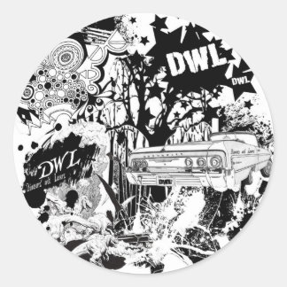 Große DWL Runder Aufkleber