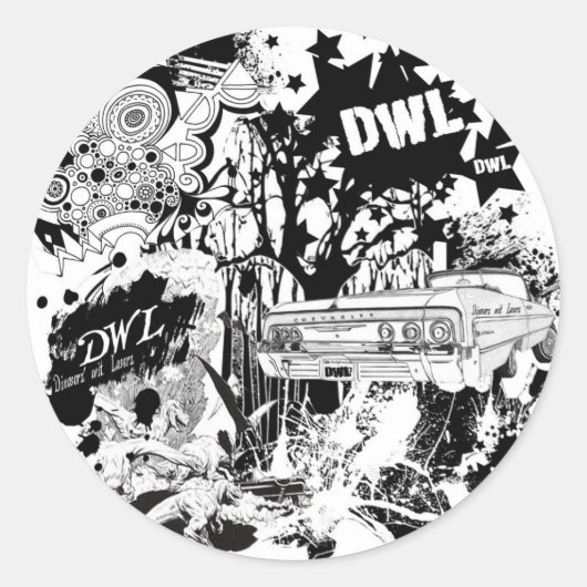 Große DWL Runder Aufkleber (Vorderseite)